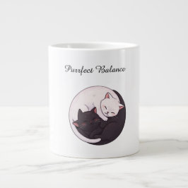Café Gigante Taza de gatos Yin Yang de dibujos animados lindos 