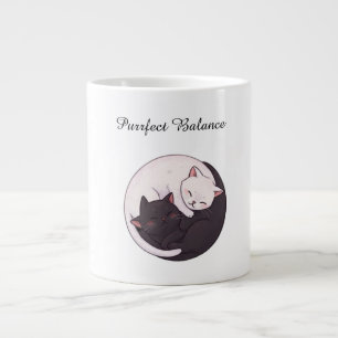 Café Gigante Taza de gatos Yin Yang de dibujos animados lindos 