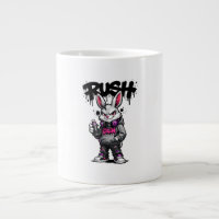 Taza de graffiti de conejo rebelde urbano