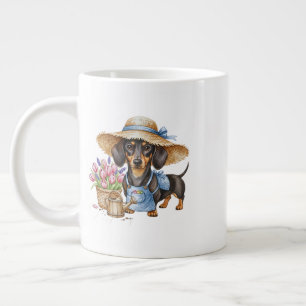 Café Gigante Taza de jardín personalizada para Dachshund