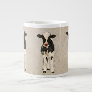 Café Gigante Taza de las vacas del ónix y de la marfil