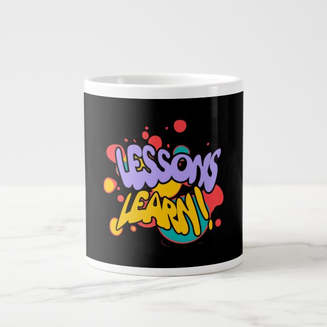 CAFÉ GIGANTE TAZA DE LECCIONES APRENDIDAS DE SALPICADURAS DE PI (Frente)