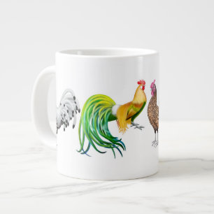 Café Gigante Taza de lujo de cuatro gallos