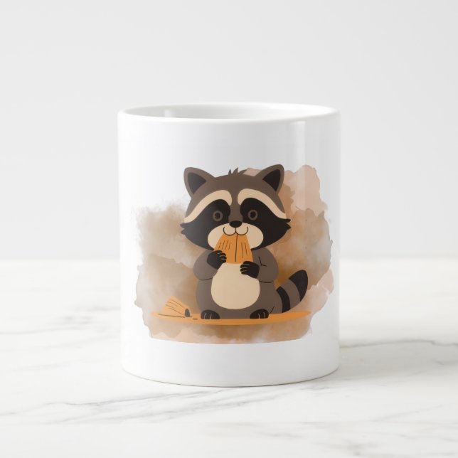 Café Gigante Taza de Mapache Adorable (Frente)