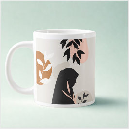 Café Gigante Taza de monograma de niña con hiyab | Boho Terraco