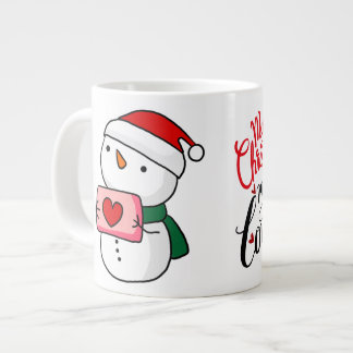 Café Gigante Taza de Navidad de muñeco de nieve lindo