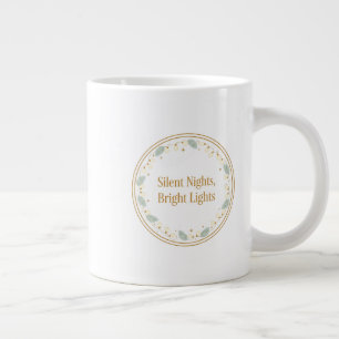 Café Gigante Taza de Navidad Luces Brillantes Noches Silenciosa