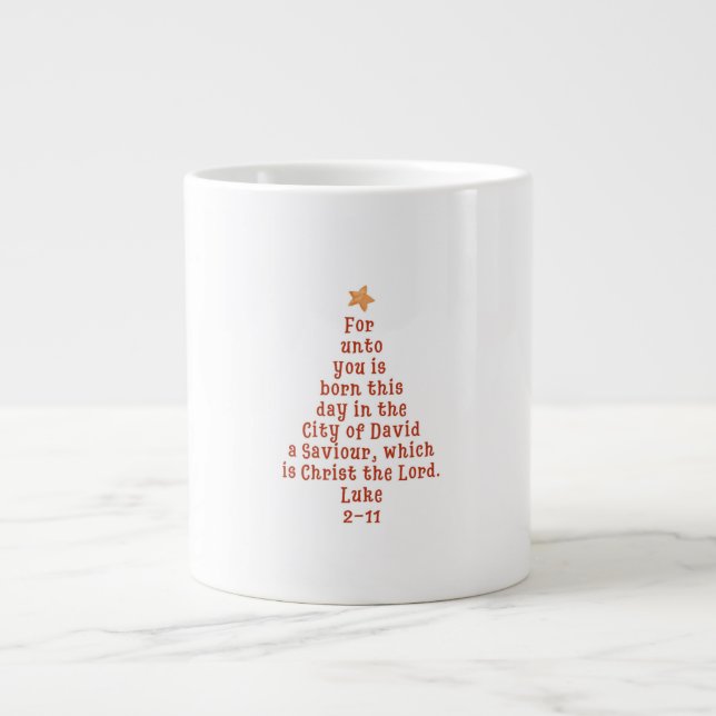 Café Gigante Taza de Navidad Verso Lucas 2:11 (Frente)