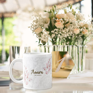 Café Gigante Taza de Novia Personalizada – Boda Floral de Magno