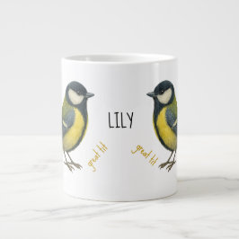 Café Gigante Taza de pájaro personalizada de Herrerillo Común