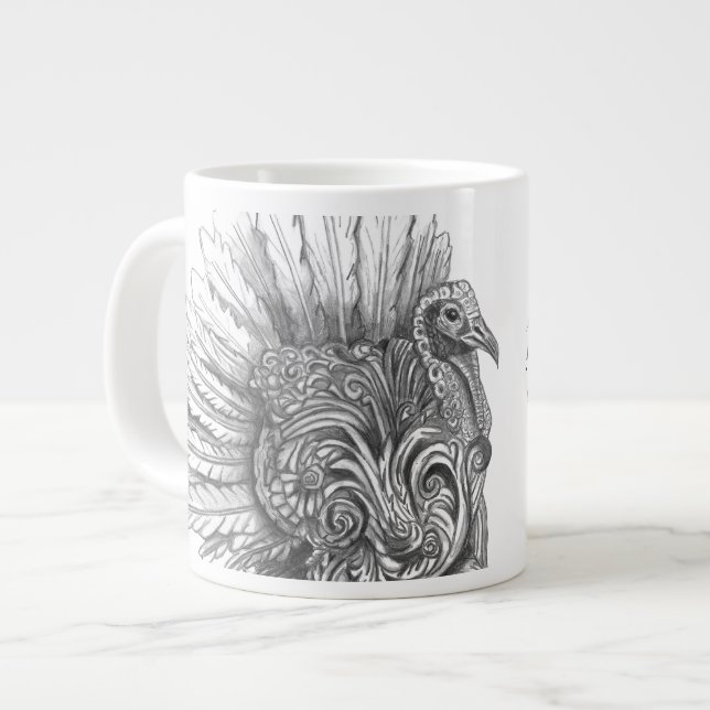 Café Gigante Taza de pavo mitológico (Izquierda)