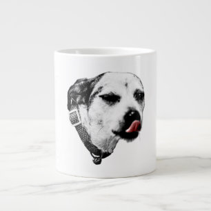 Café Gigante Taza de perro Terrier guiñando – Lengua roja Pop