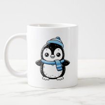 Taza de pingüino linda invierno | Pingüino con so