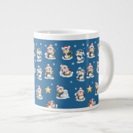 Café Gigante Taza de pingüino navideño adorable