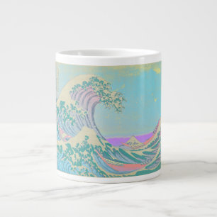 Café Gigante Taza de porcelana ósea Pastel Gran Ola