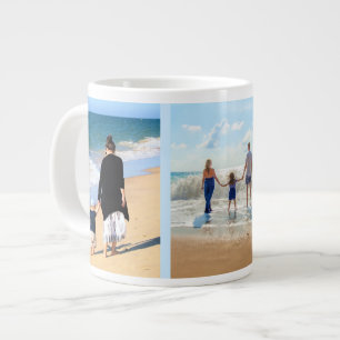Café Gigante Taza de regalo de collage de fotos personalizadas