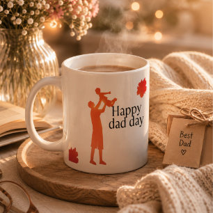 Café Gigante Taza de silueta de padre e hijo: primer padre