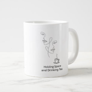 Café Gigante Taza de terapia de arte de línea fina Jumbo Tea