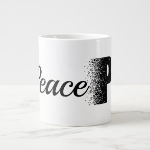 Café Gigante Taza de tipografía del efecto de desintegración de