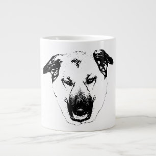 Café Gigante Taza de vacaciones con cabeza de perro audaz