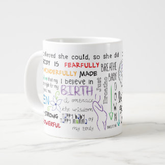 Café Gigante Taza del collage de la afirmación del nacimiento