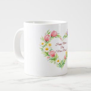 Café Gigante Taza del Día de la Madre con Corazón Floral Person