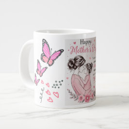 Café Gigante Taza del Día de la Madre Mariposa Feliz