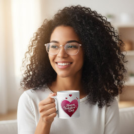 Café Gigante Taza del Día de San Valentín Corazón Feliz