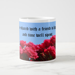 Café Gigante Taza del jumbo de los rosas de la cita del amigo