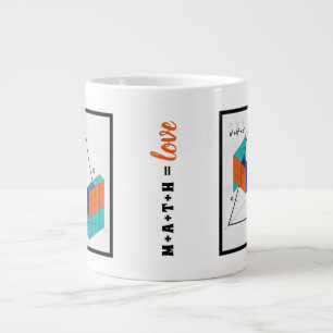 Café Gigante Taza del teorema de Pitágoras 3D Math Equals Love