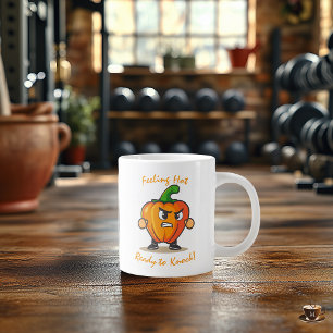 Café Gigante Taza Divertida de Fitness - Diseño de Pimiento Mor
