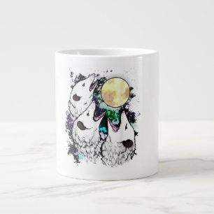 Café Gigante Taza divertida de zarigüeya Diseño de luna de za