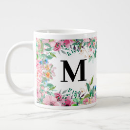 Café Gigante Taza elegante floral personalizada de especialidad