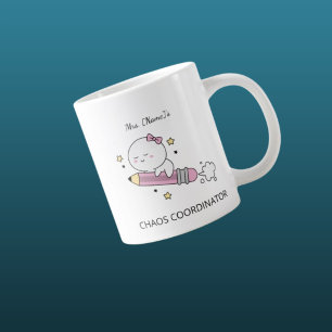 Café Gigante Taza especial de coordinador de caos personalizada