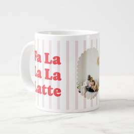 Café Gigante Taza Especial de Foto Retro de Navidad Fa La La La