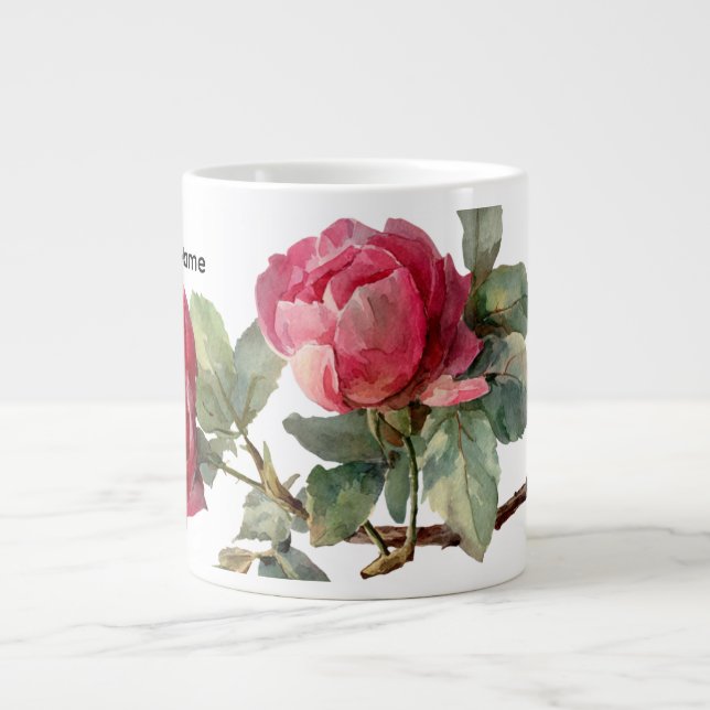 Café Gigante Taza especial de rosa de San Valentín personalizad (Frente)