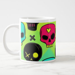 Café Gigante Taza Especial Jumbo con Patrón de Calavera