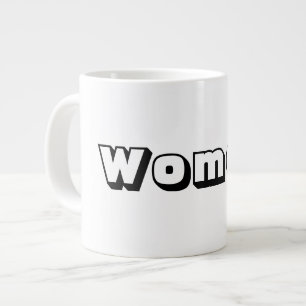Café Gigante Taza Especializada de Texto de Mujer Color Negro