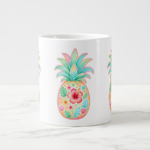 Café Gigante Taza floral de piña tropical