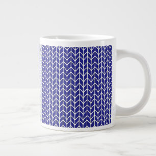 Café Gigante Taza Grande Blanca de Punto Azul Real