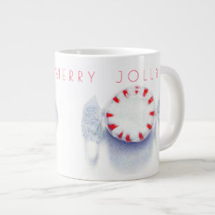 CAFÉ GIGANTE TAZA GRANDE BLANCA FELIZ ALLEGRE DULCE DE MENTA