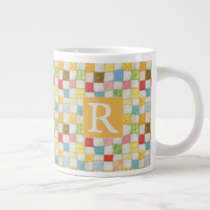 Café Gigante Taza Grande de Edredón Loco + Texto / Dorado