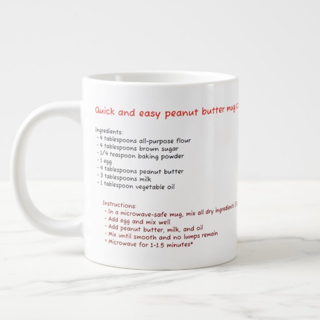 Café Gigante Taza Grande de Microondas (Receta de Torta en Taza (Izquierda)