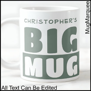 Café Gigante Taza Grande de Nombre Personalizado Divertido Dos