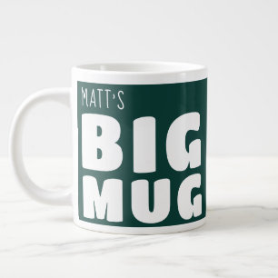 Café Gigante Taza Grande de Nombre Personalizado en Verde C21 N