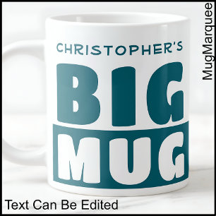 Café Gigante Taza Grande de Texto de Nombre Personalizado Diver