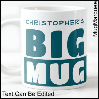 Café Gigante Taza Grande de Texto de Nombre Personalizado Diver
