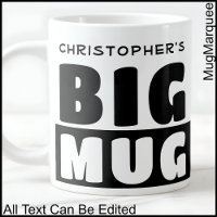 Taza Grande Negra de Dos Tonos con Texto de Nombre