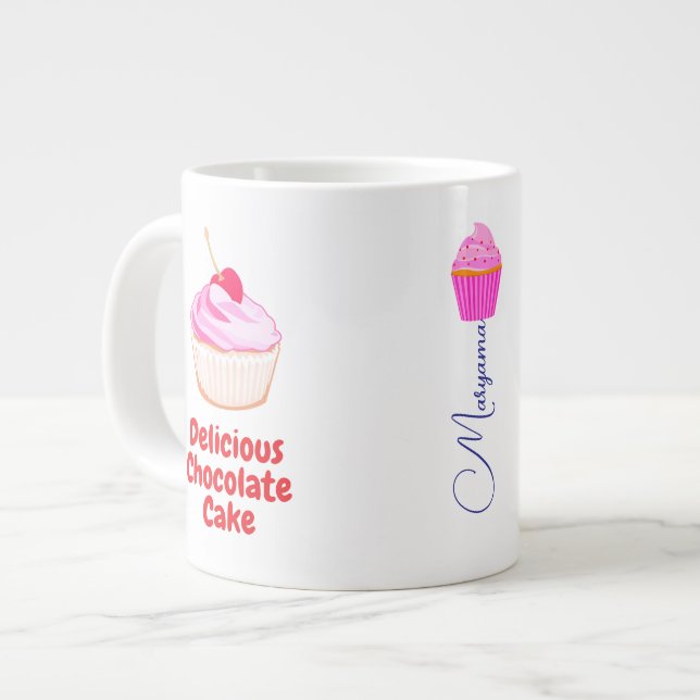 Café Gigante Taza Grande para Microondas para Cupcakes de Choco (Izquierda)