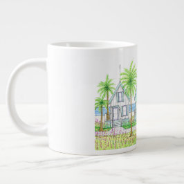 Café Gigante Taza Jumbo Choza de Playa Tropical